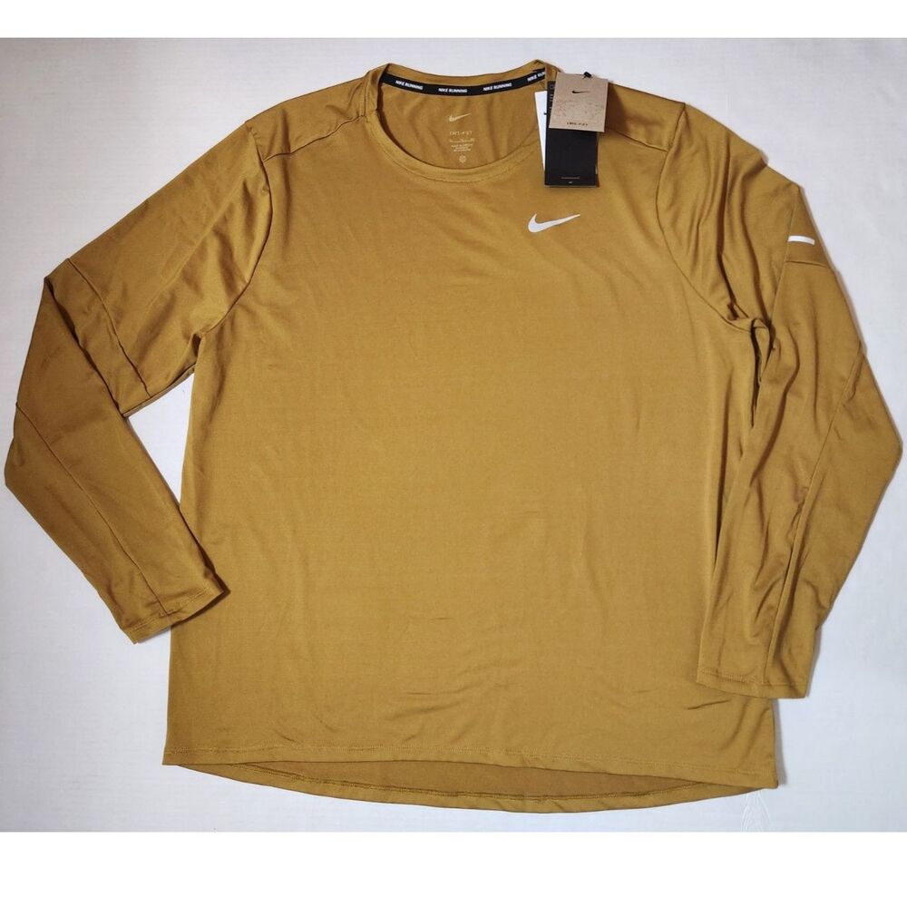 Nike Dri‑Fit Long Sleeve Running Shirt Men’s XL Bronzine